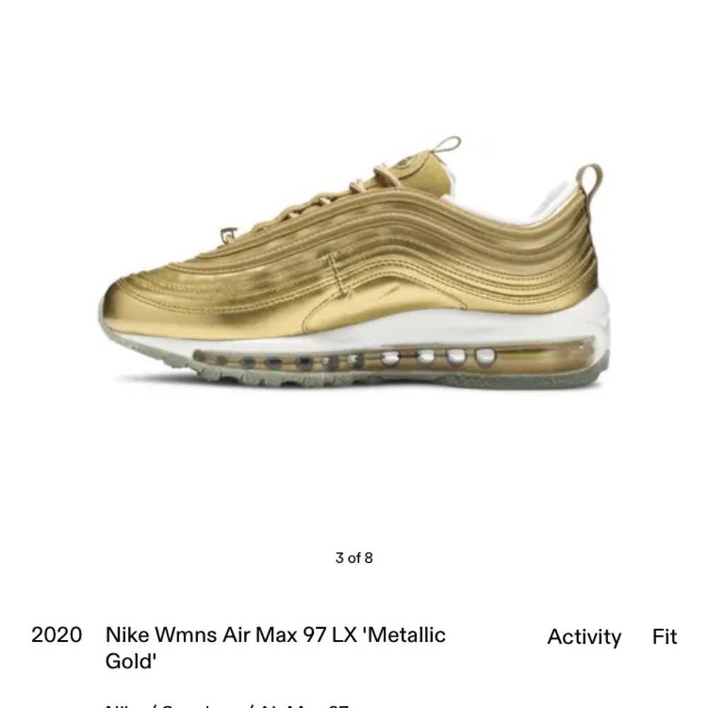 Nike Air Max 97 LX Gold Sneakers size 8